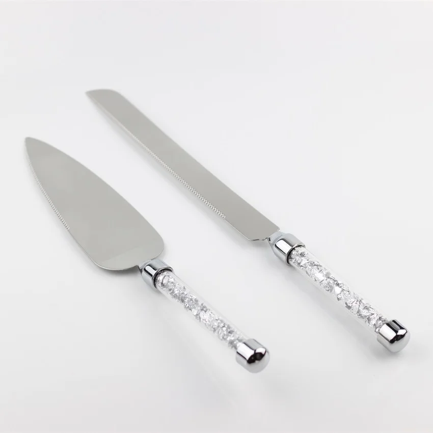 Нержавеющая сталь 18/8 с серебряной фольгой свадебный торт нож и лопата