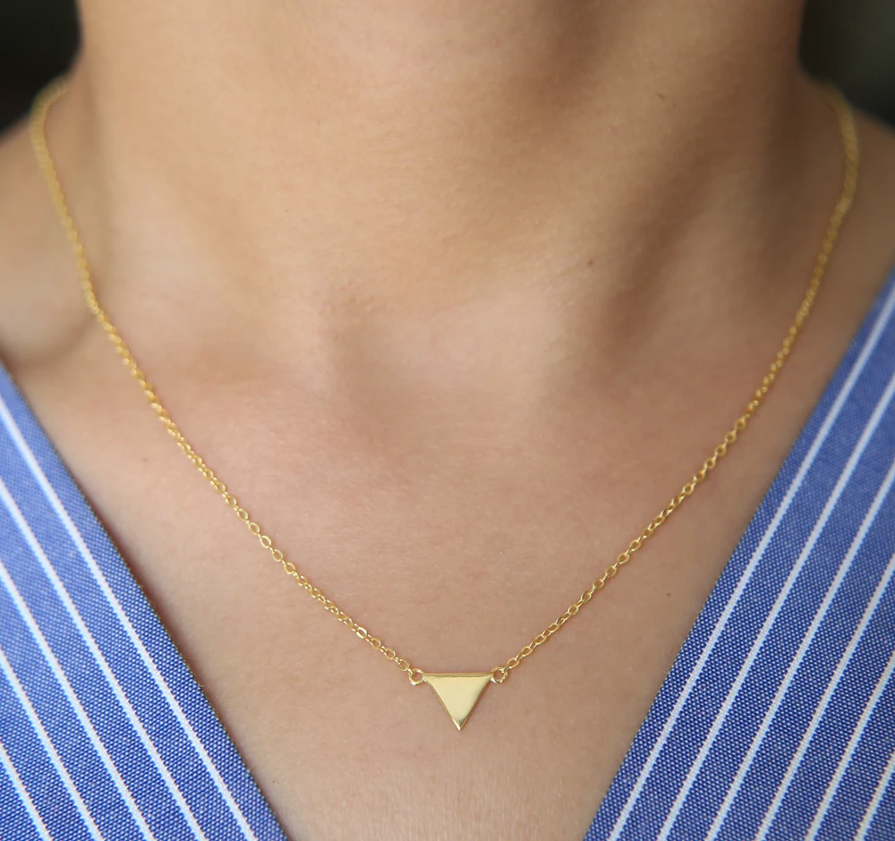 Triangle Shaped 925 sterling silver Pendant Necklace 2017 New Party Trendy Vintage Jewelry for Women | Украшения и аксессуары