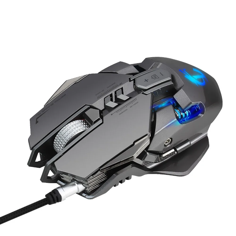 DY801 Проводная игровая мышь весом 7 кнопок 3500 dpi макро оптическая USB металлическая