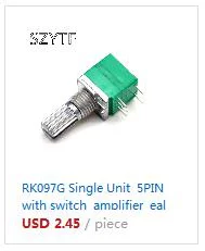 RK097G одну единицу 6PIN с усилитель переключателя eal потенциометры c длина ручки 15 мм с мелким углём 5K 10k 20K 50K 100K
