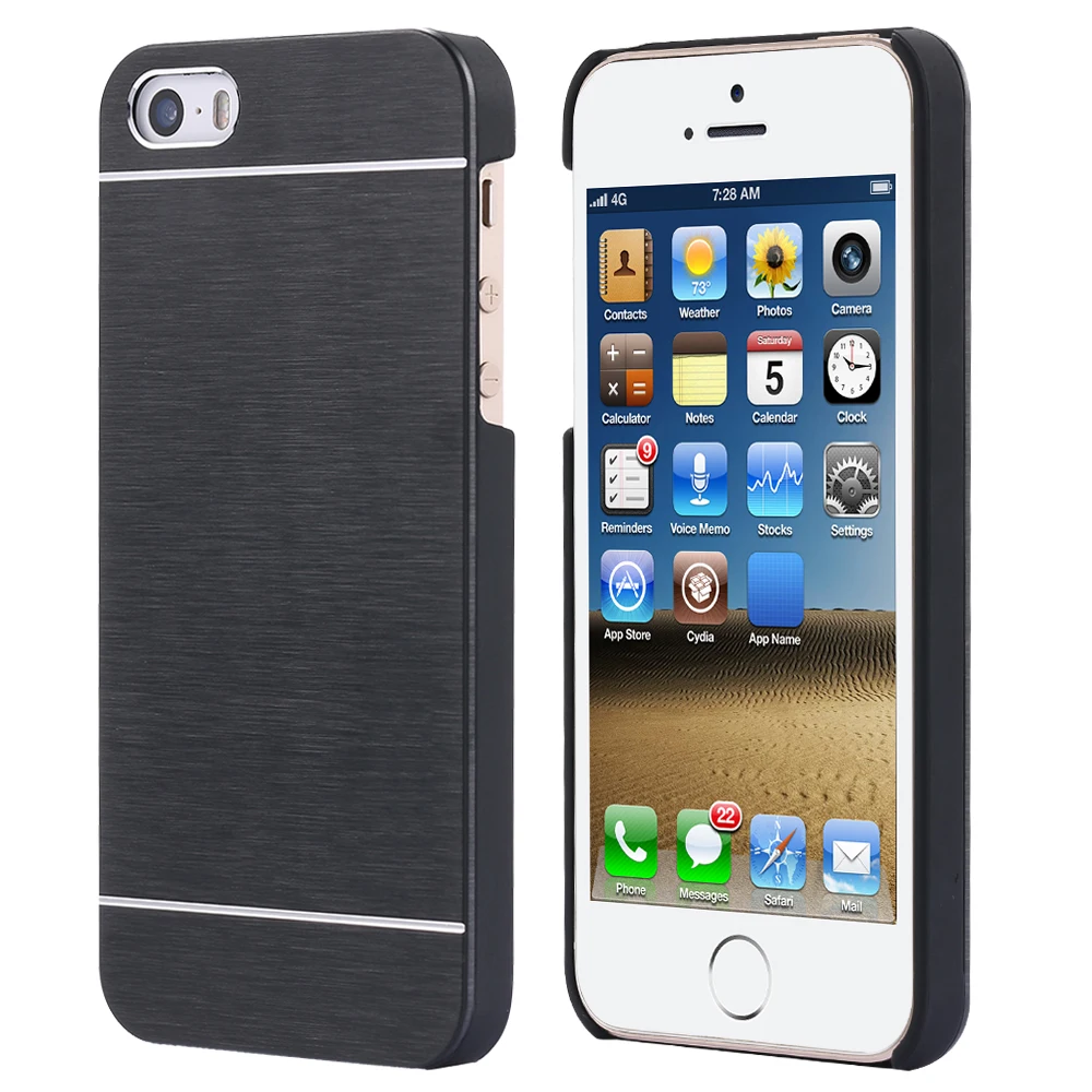 Алюминиевый Case Делюкс Металлический Чехол Принт Щетки Для iPhone 5 5S se Жесткий