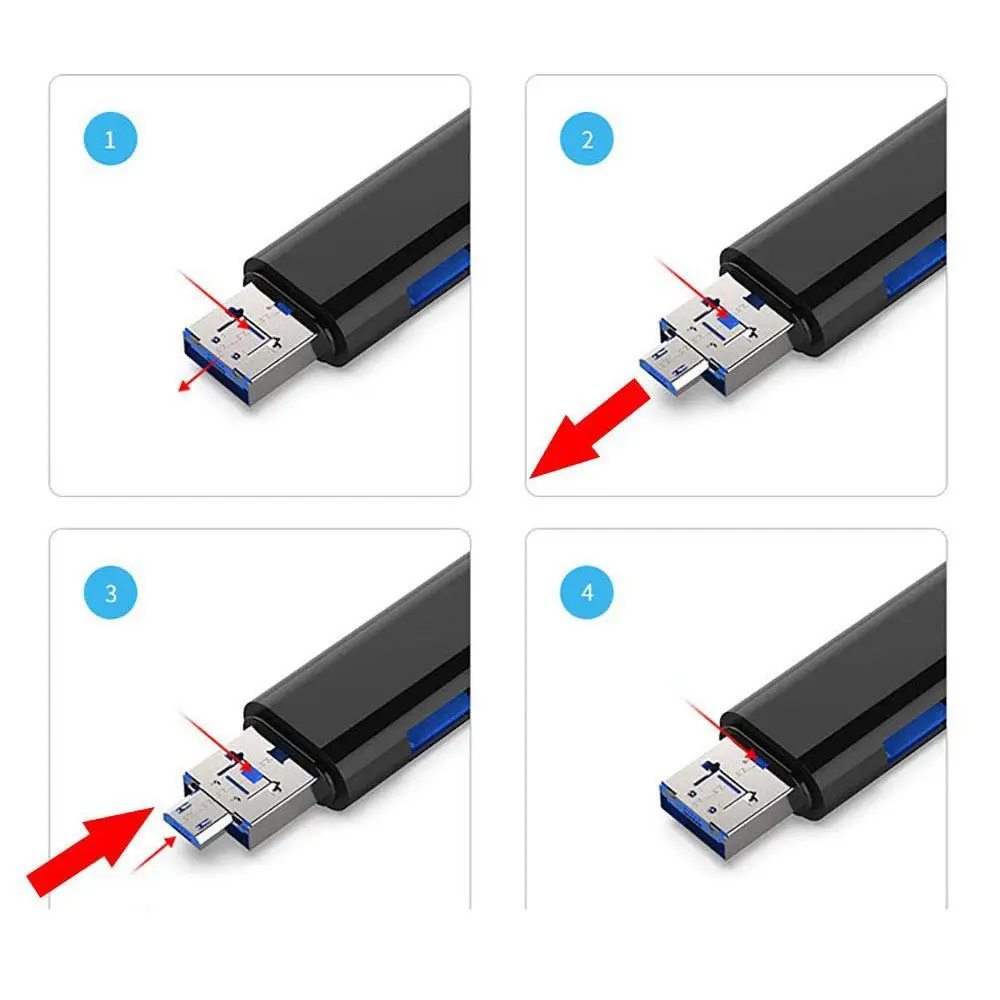5 в 1 Многофункциональный ОТГ кард ридер Micro SD / карты/USB считыватель Поддержка TF