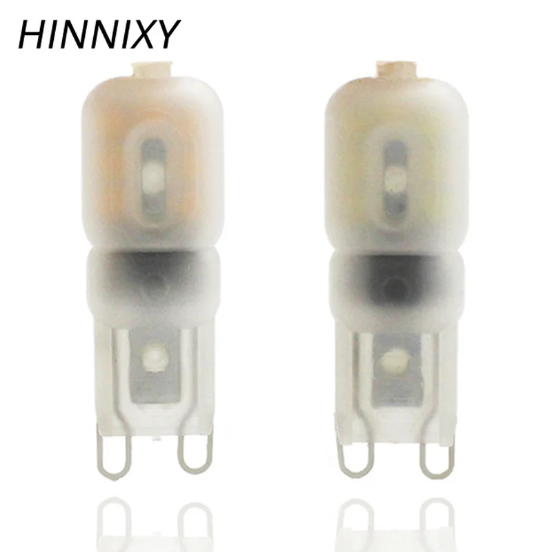 Hinnixy 5 шт./лот светодиодные лампы G9 Теплый белый Холодный 2 Вт лампочка для люстры