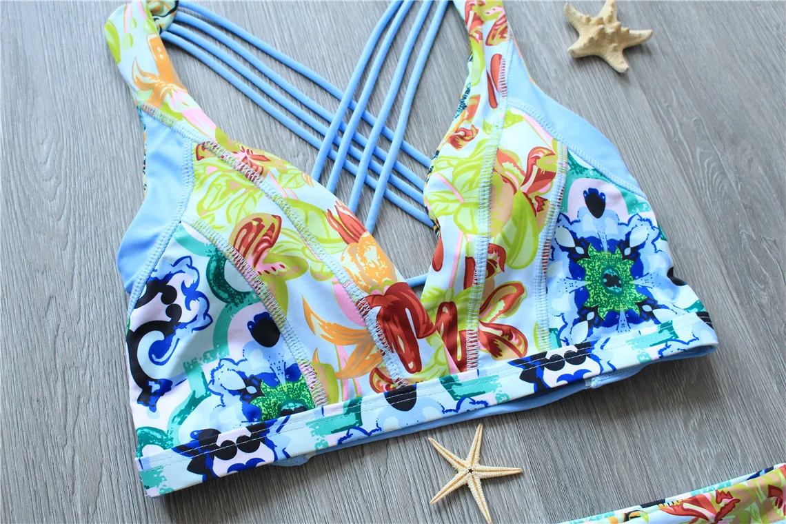 Rubylong Новинка 2017 года сексуальные печатных Бикини Для женщин Купальники для