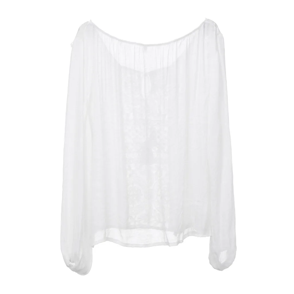 Женская кружевная блузка с открытыми плечами Повседневная Блузка размера плюс