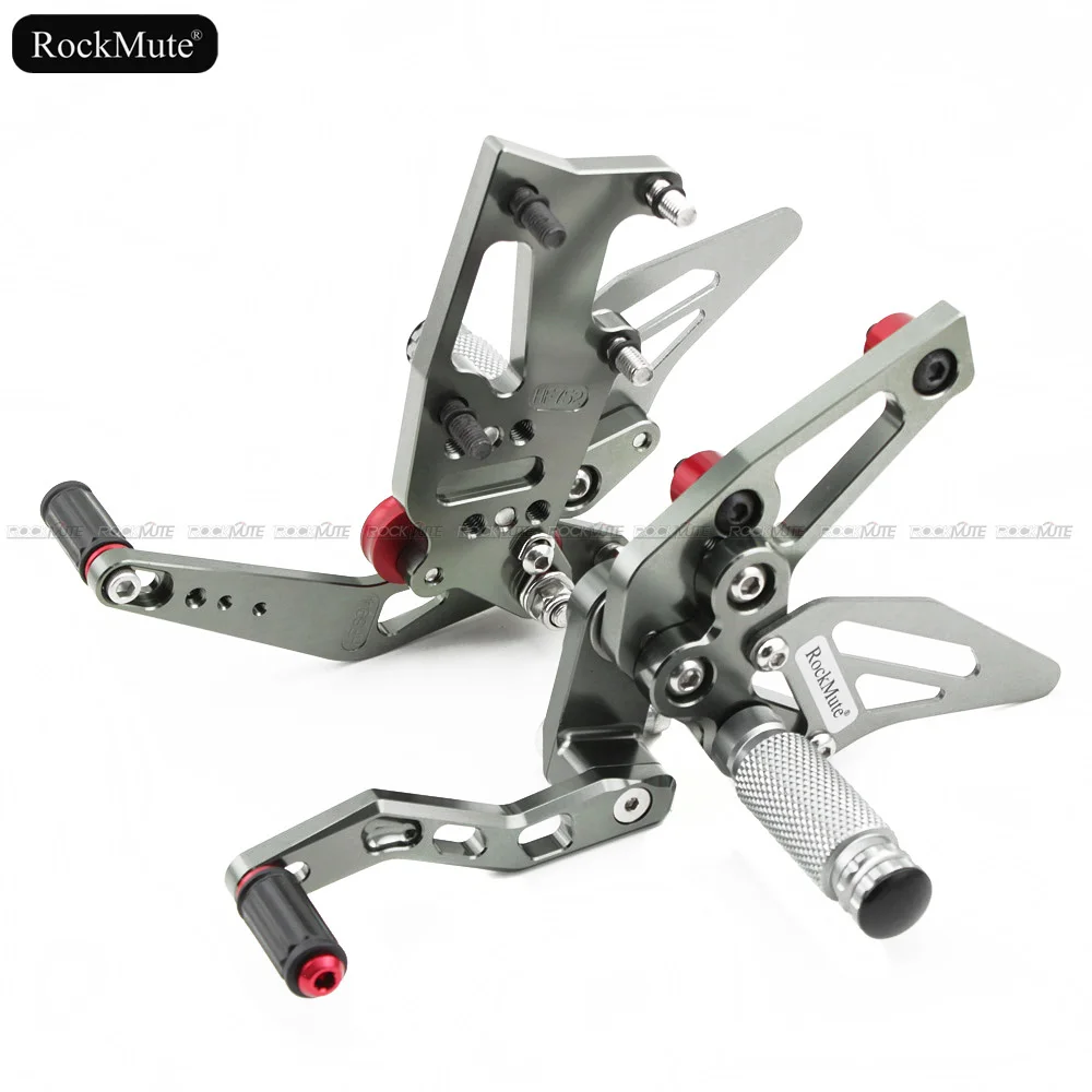 Темно-серый CNC алюминиевый мотоцикл Rearset задний Набор Подножки педаль Подножка для TRIUMPH SPEED тройной 1050 2011 2012 2013 16 - Цвет: Темно-серый