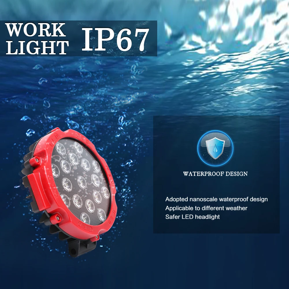 IC Pair 51 Вт 7 &quotкруглый светодиодный прожектор точечный луч 17x3 бездорожье 4WD