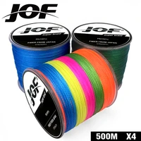 2019 new 4 strands 500m jof pe white braid fishing line weave superior extreme strong 100 superpower