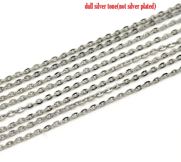 Doreen Box Lovely Silver Color Links открытые Кабельные цепочки 3x2 мм продается в партии 10 м