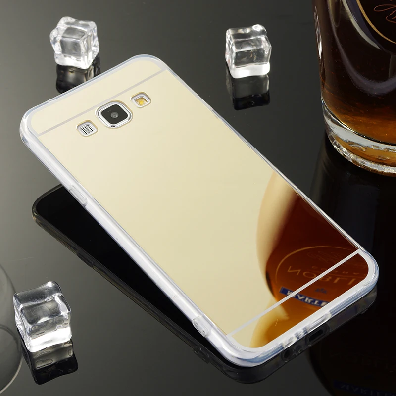 Розовое золото телефонные чехлы для Samsung Galaxy A8 зеркальный чехол мягкая Задняя