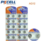 20 шт.лот PKCELL LR43 Кнопка батарея для монет Щелочная AG12 V12GA SR43W SG12 260 1,5 V кнопка для монет