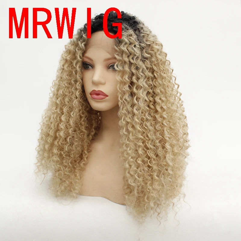 MRWIG 26in Ombre блонд 27 # смешанный 613 средняя часть синтетический кружевной передний