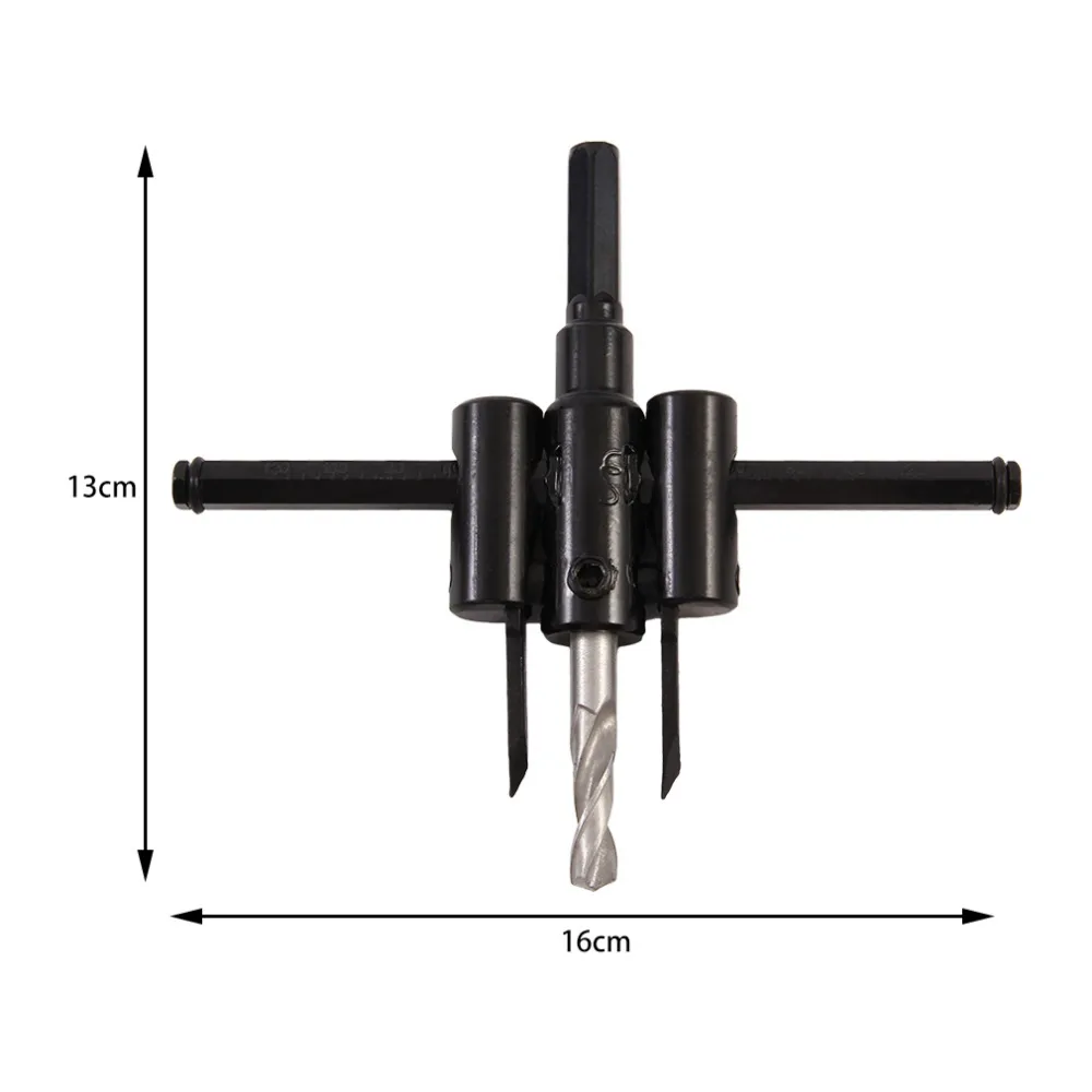 

Adjustable Metal Alloy Steel Wood Circle Hole Saw Drill Bit Cutter Kit 30mm-120mm DIY Reaming Device Reamer