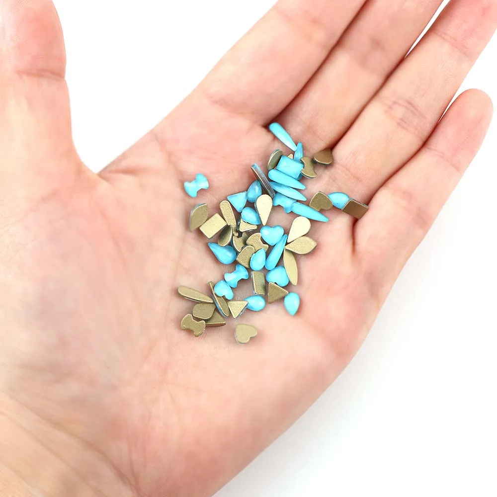 Стеклянные стразы с плоским дном для дизайна ногтей Микс форма 20 шт. 4 10 мм|Стразы