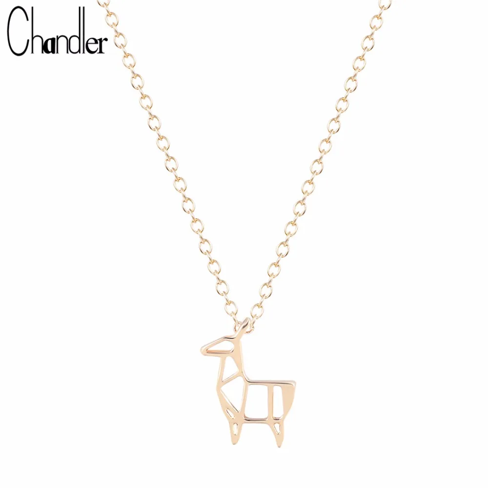 Ожерелье Chandler с подвеской в виде животного оленя оригами для женщин маленькие
