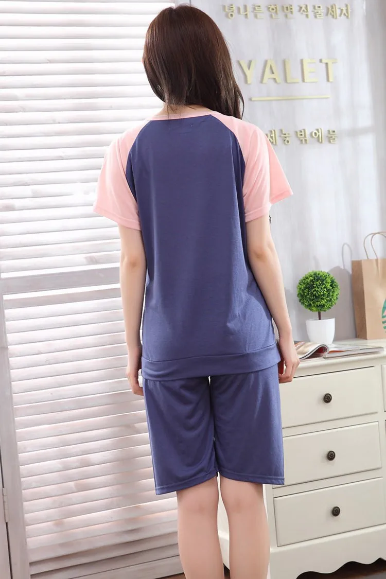 Летний пижамный комплект для беременных с коротким рукавом и шортами | Мать