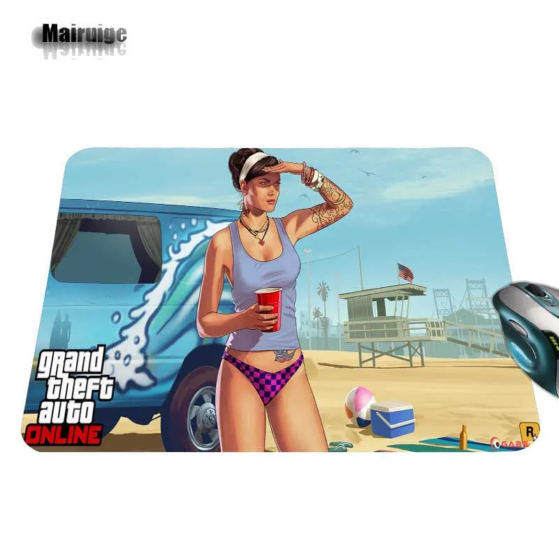 Mairuige GTA 5 пляжные компьютер Мышь коврик коврики для игровой мыши украсит ваш стол с нескользящей шипованной резиновой тормозных колодок 220 мм X 180 мм X 2 мм и 250 мм x 290 мм x 2 мм
