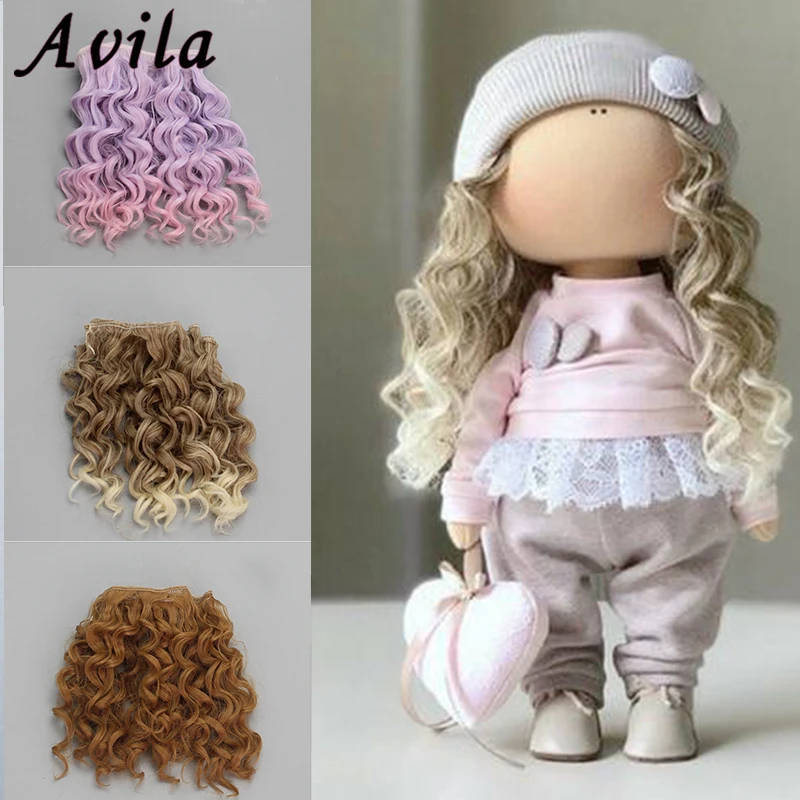 15 см кукольные волосы для 1/3 1/4 1/6 BJD diy кукла натуральные волнистые кукольные парики деревья молочный Шелковый парик термостойкие высокотемпературные кукольные волосы