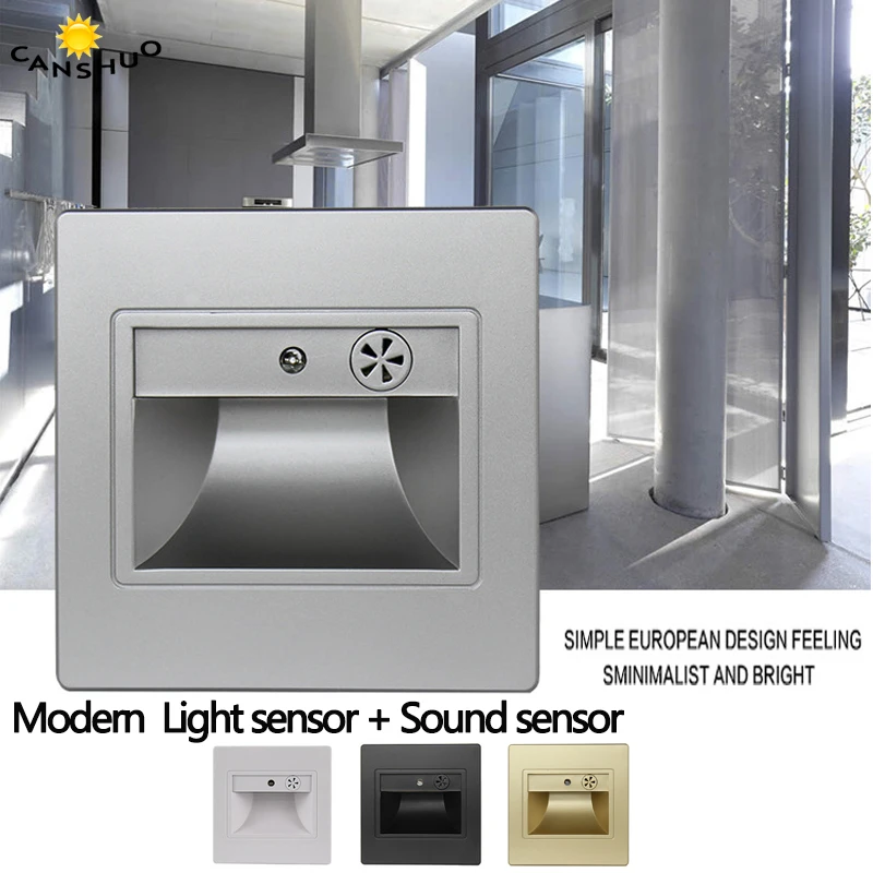 Светодиодный светильник s Senso с датчиком ночник встраиваемый в стену для