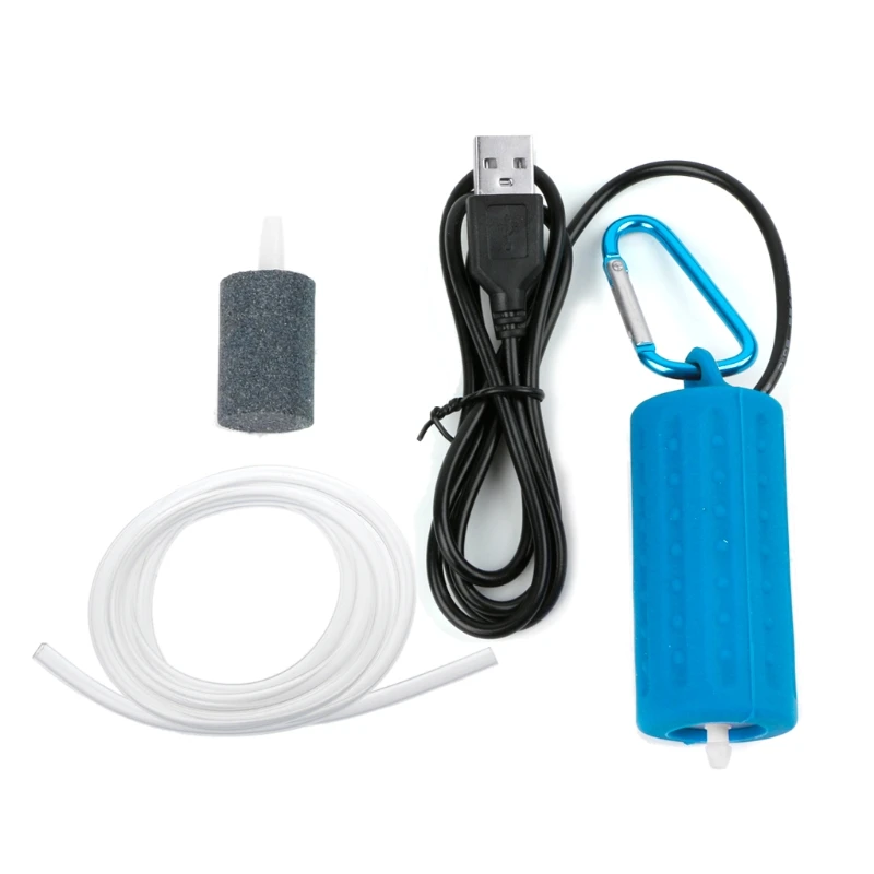 Blue Портативный Миниатюрный аквариум с USB аквариумом кислородный воздушный насос бесшумный энергосберегающий компрессор товары для домашних животных - Цвет: Blue
