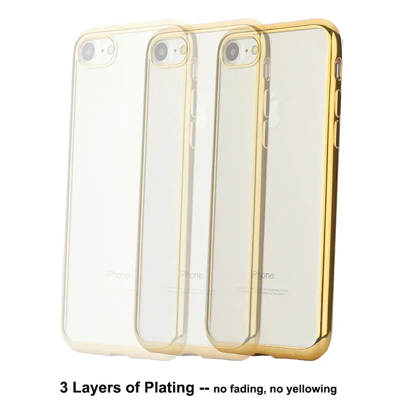 Прозрачный мягкий чехол из ТПУ для iPhone 8 6 7 утолщенная рамка телефона plus |