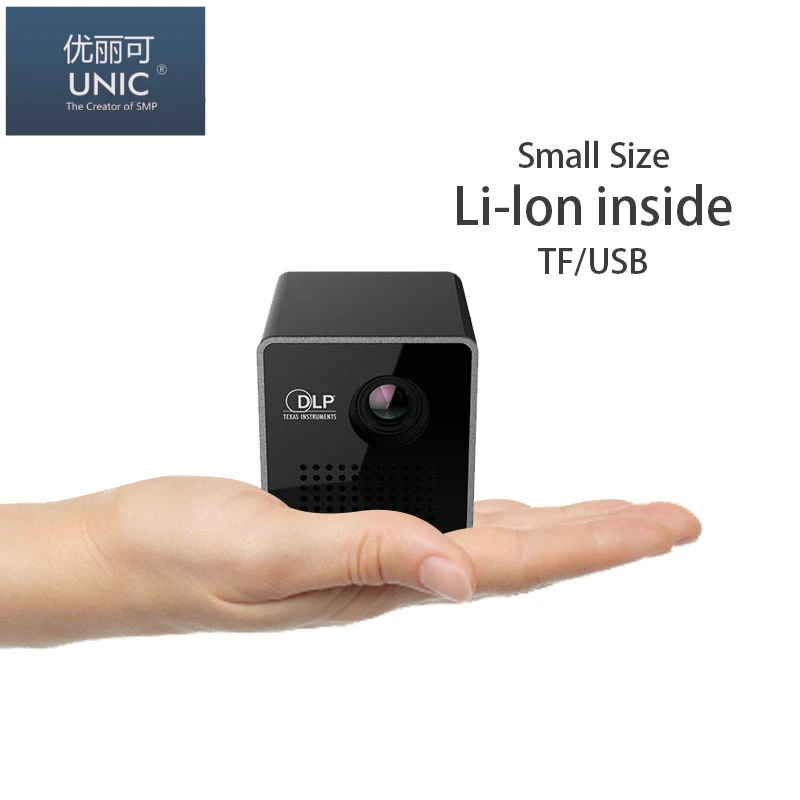 Новый оригинальный UNIC P1 + WiFi DLP микро проектор портативный домашний кинотеатр