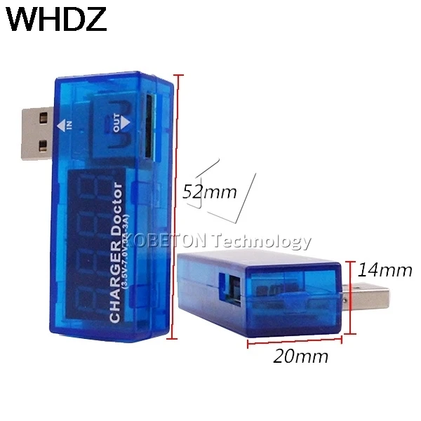 WHDZ портативный измеритель напряжения цифровой дисплей мини USB детектор тока и