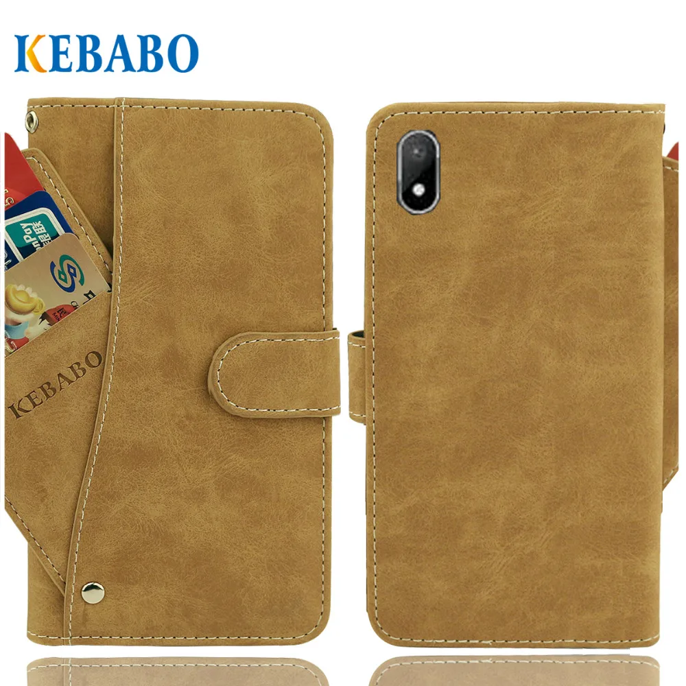 Винтажный кожаный чехол-кошелек Archos 4 95 &quotс откидной крышкой и 3 передними