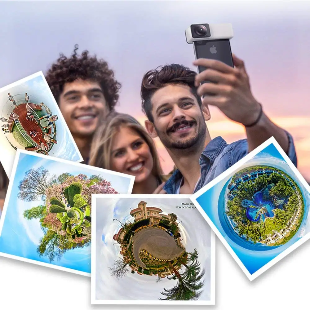 360 градусов панорамный Камера объектив для iPhone X 7 8 полный вид выстрел с зажимом