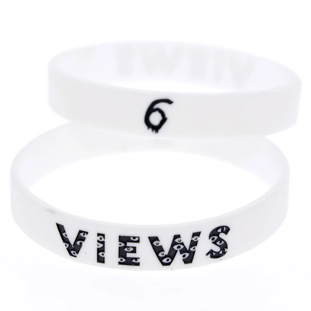 1 шт. Дрейк с видом от 6 Wristband Силикона Черный и белый|Браслеты шармами| |