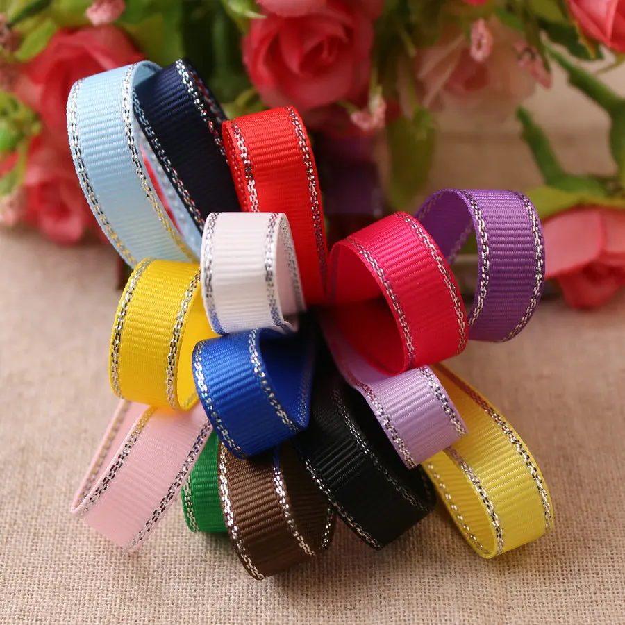 Серебристая корсажная лента для кромки 9 мм 6 12 цветов в партии Y02|ribbon diy|grosgrain