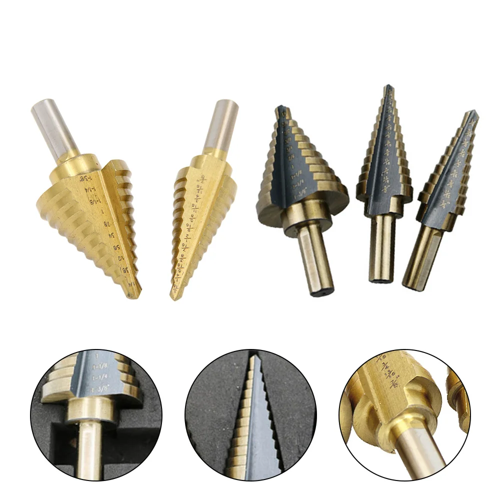 

New 5PCS HSS Titanium Cobalt Multiple Hole Cut 50 Sizes Cone Step Drill Bit Set Kit Tools Accessories for Steel Aluminum Copper