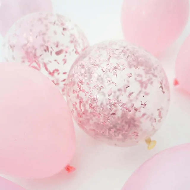 5 шт 12 дюймов конфетти воздушные шары прозрачные латексные с золотым серебряным