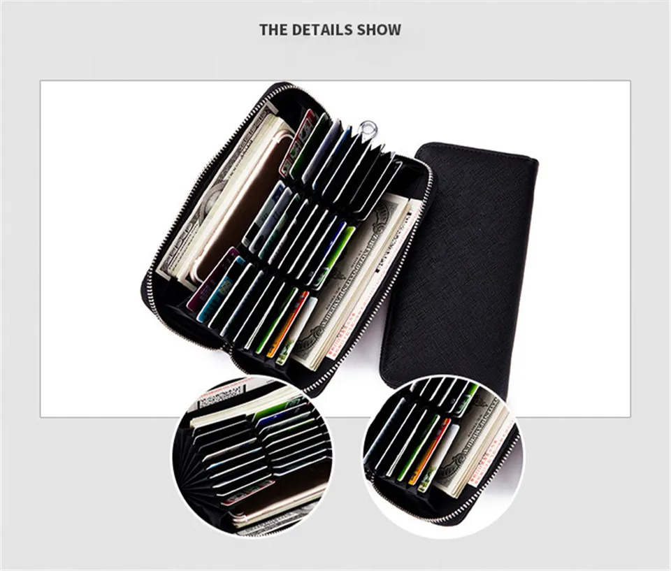SOUTH GOOSE Men Wallet PU Leather Classic Long Clutch Wallets Male Large Capacity Credit Card Holder Women Travel Passport Purse