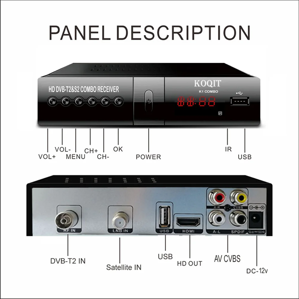Koqit 1 год Испания cline DVB-S2 цифровой ТВ-приставка афера/Biss приемное устройство спутниковый приемник DVB-T2 ТВ-тюнер DVB T2 Finder Wifi Youtube