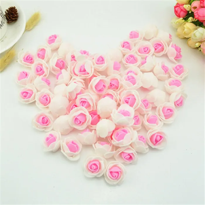 A15 White Pink 20 шт. розовый цветок ручной работы с головой розы, Дешевые Свадебные украшения, сделай сам, венок, рукоделие, Подарочная коробка, скрапбукинг, искусственный цветок - Цвет: A15 White Pink