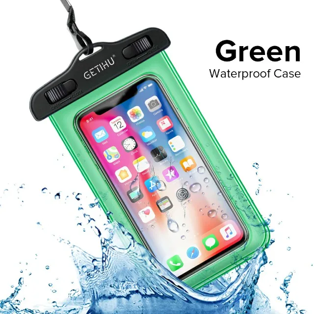 Green Универсальный Водонепроницаемый Чехол GETIHU для Xiaomi Mi 9 SE 8 Pro A2 A1 Lite Note 3 Mix 2, чехол для мобильного телефона, водонепроницаемая сумка - Color: Green