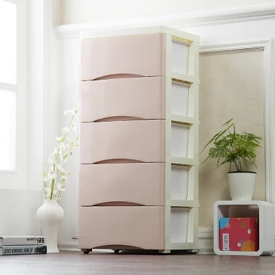pink Простой стиль ящики шкафы для хранения DIY сборка шкаф ящик для хранения Экономия места подвижный сплошной цвет пластиковая одежда - Цвет: pink