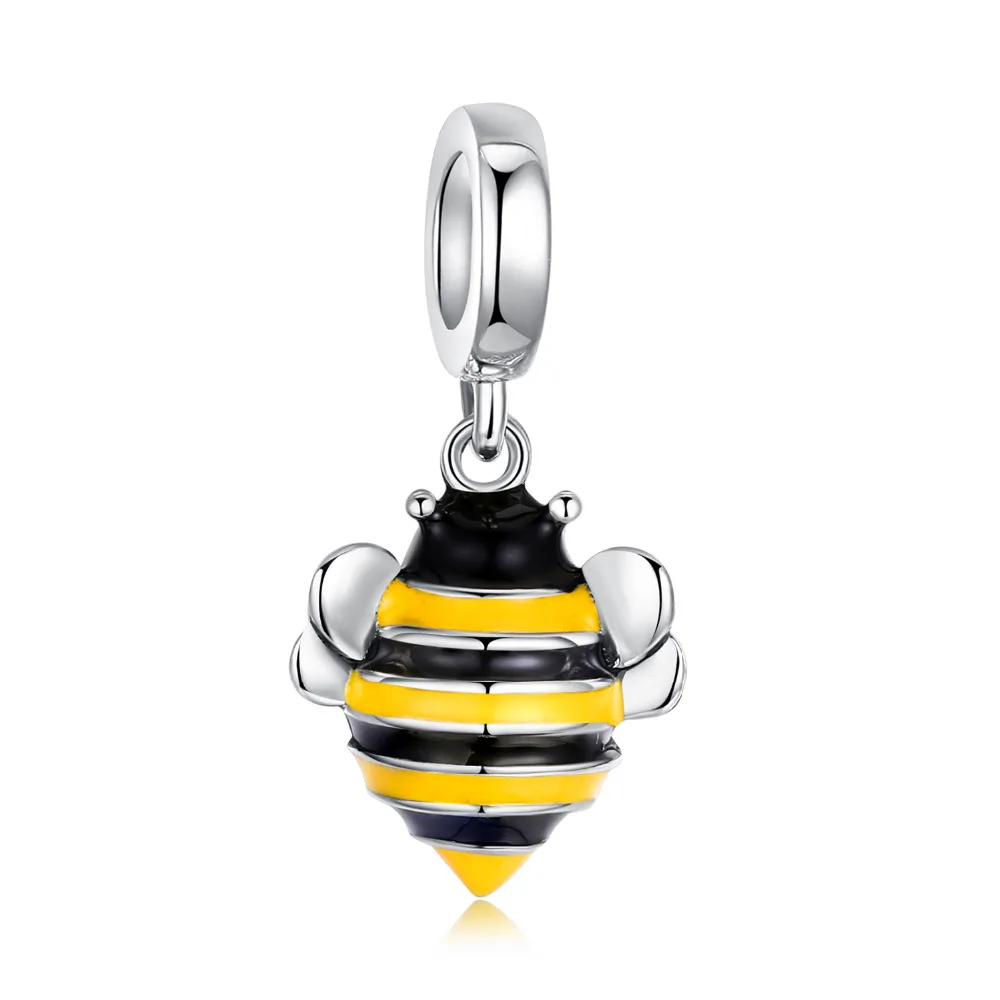 JewelryPalace Black And Yellow Enamel Bumble Bee Bead Charm Fit Bracelets Pendant Baking Finish Animals Not Include A Chain | Украшения и