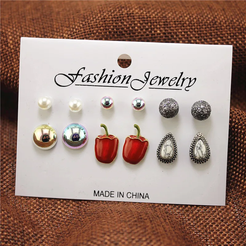 ENZE бесплатная доставка новые модные серьги цветные круглые имитация жемчуга