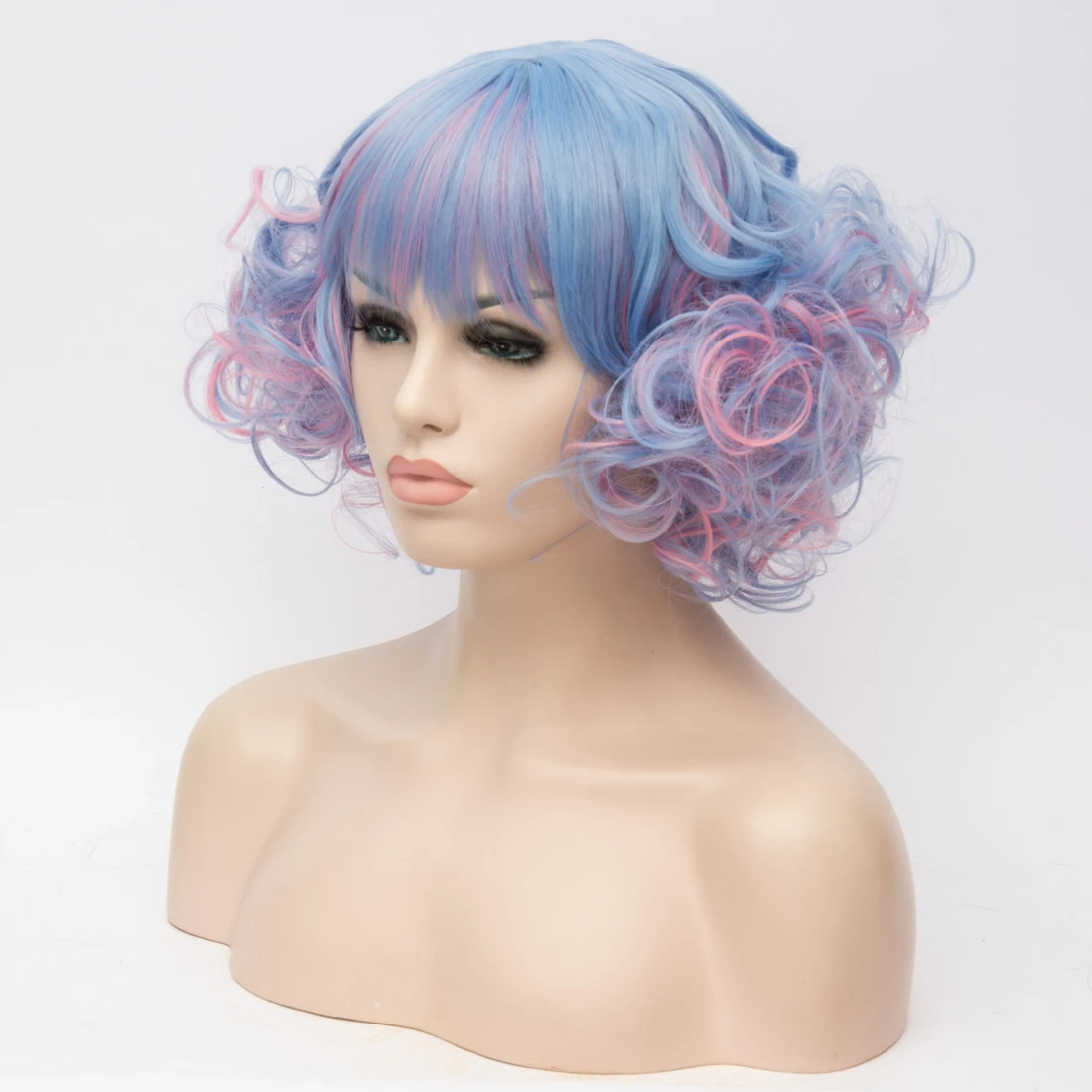 Similler 10 дюймов женские короткие вьющиеся парики боб термостойкие волосы пушистый