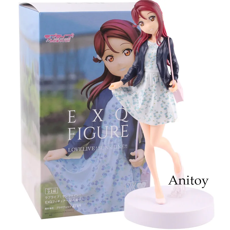 with box EXQ фигурка школьный идол проект Любовь Живая фигура солнце Riko Sakurauchi ПВХ аниме Коллекционная модель игрушки - Цвет: with box