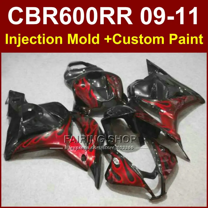 

Комплект обтекателей с красным пламенем для HONDA CBR600RR, 2009, 2010, 2011, cbr600 rr, ABS, Обтекатели CBR 600, RR 09, 10, 11 +, 7, подарки