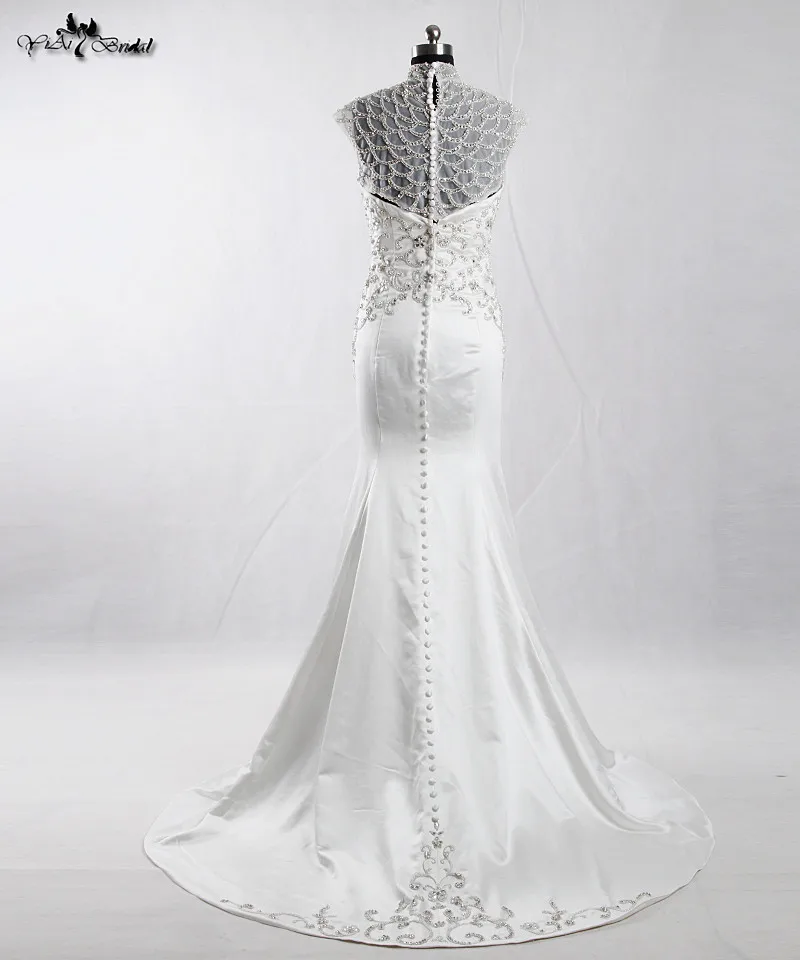 RSW907 съемное свадебное платье Abiti Da Sposa из двух частей с кристаллами и бисером