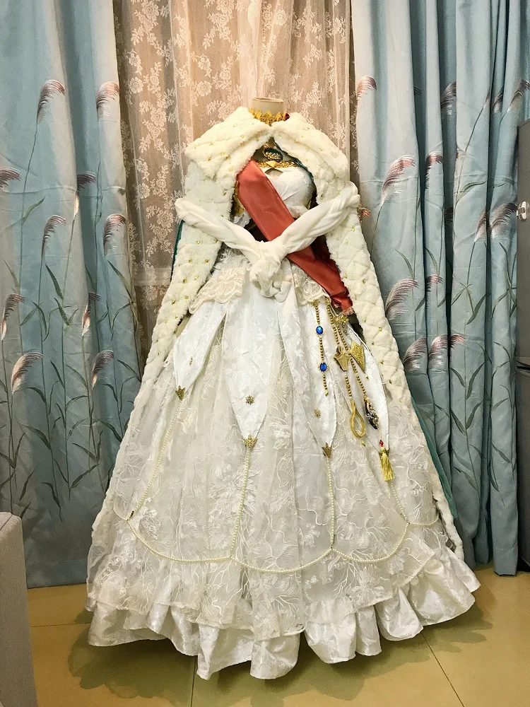 [По индивидуальному заказу] аниме Fate/Grand Order Anastasia Великолепная Лолита наряд косплей костюм+ головной убор для женщин Хэллоуин Новинка