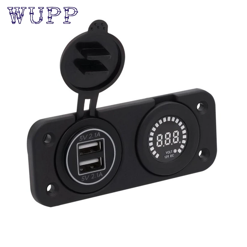 Автомобильный Стайлинг 12 В цветной вольтметр с экраном и двойной usb зарядкой