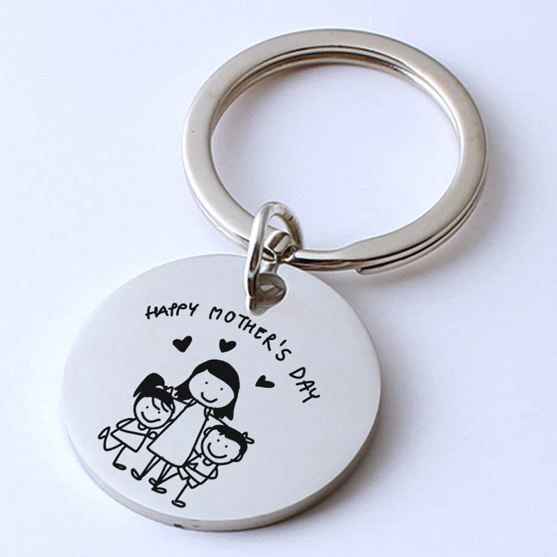 Брелок из нержавеющей стали с надписью Happy Mother's Day stick рисунок для мамы и детей