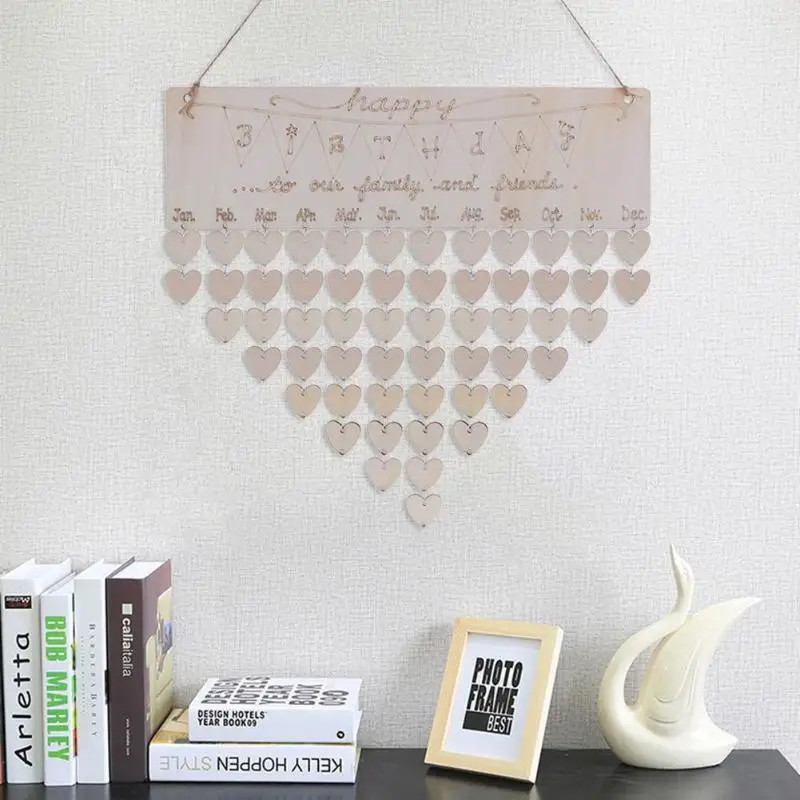 Дома DIY милые деревянные висит календари липа Happy день рождения тема доска знак особенные даты напоминание планировщик дома деко подарок