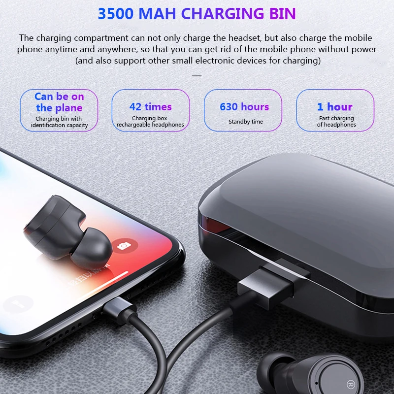 TWS X10 Bluetooth наушники V5.0 Touch Спортивные Беспроводные 3D стерео мини двойной микрофон