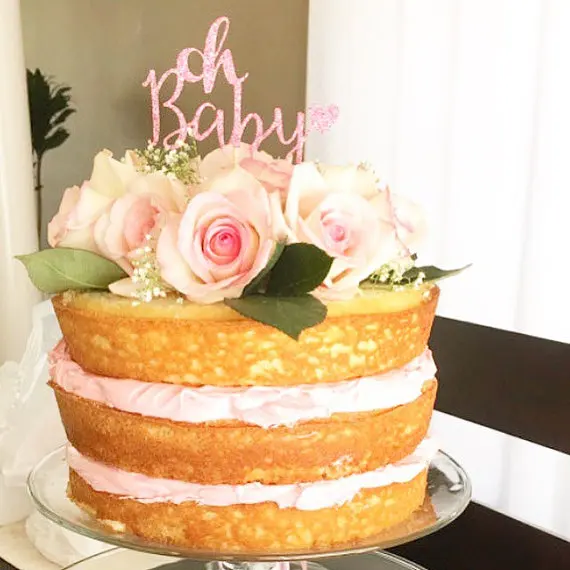 Детский Топпер для торта на день рождения Золотой блестящий однолетний торт